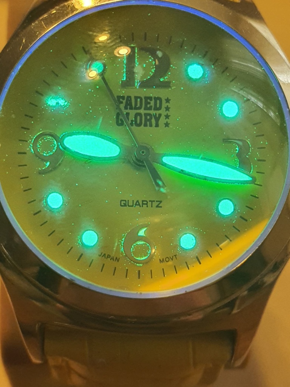 🦋10/$20🦋 Faded Glory Silver/Yellow Leather Women's Watch